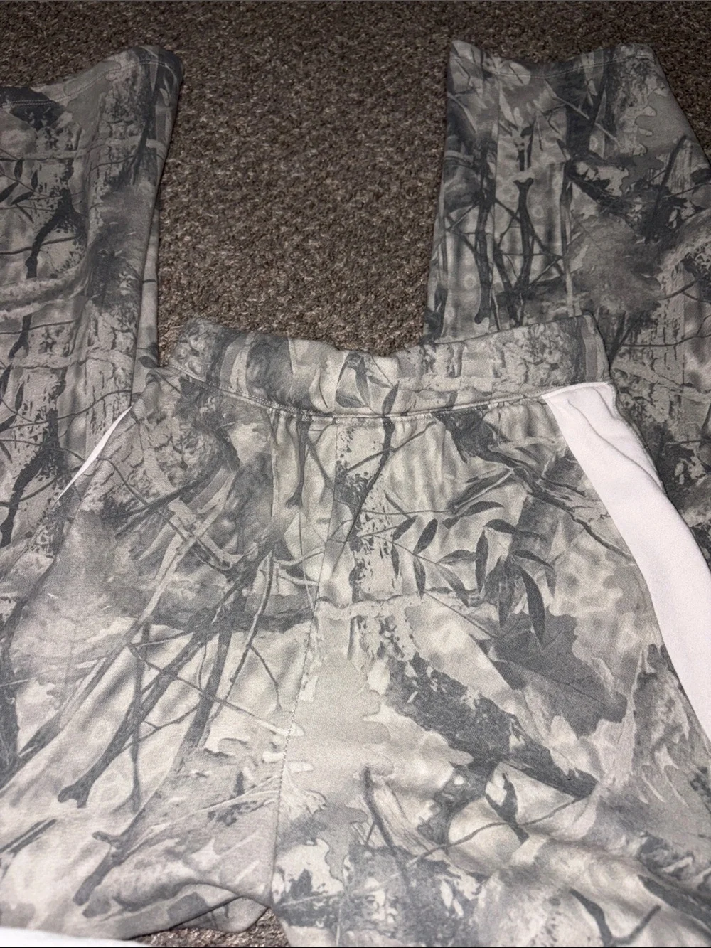 Grayson Threads Wide Leg Pants in Gray Camouflage with White Side Stripe